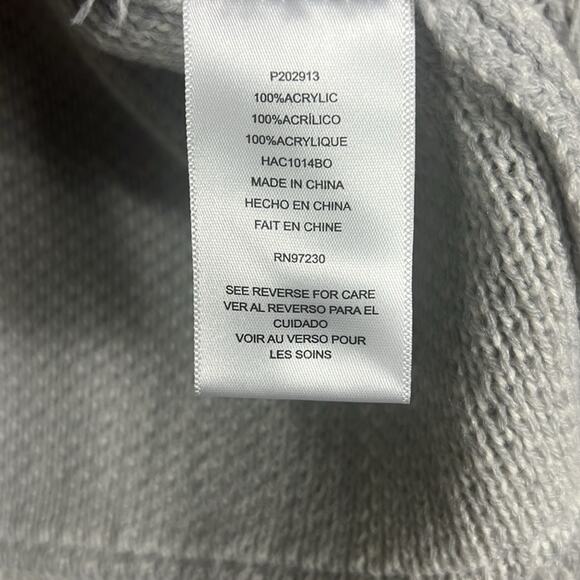 Absolutely Famous Sweater Womens XL Gray Windowpane Fringe Cowl Neck Cozy Boho - Picture 6 of 6